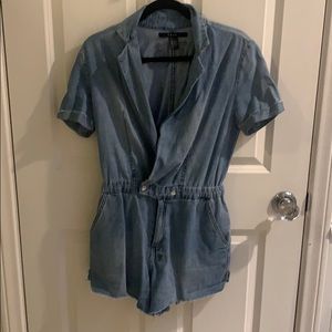 Short denim romper